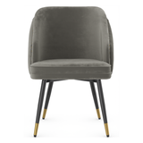 Velvet Dining Chair With Black Slim Metal Legs - Aberley