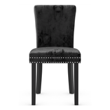 Velvet Dining Chair With Black Wooden Legs - Stanhope