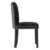 Velvet Dining Chair With Black Wooden Legs - Stanhope