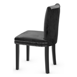 Velvet Dining Chair With Black Wooden Legs - Stanhope