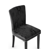 Velvet Dining Chair With Black Wooden Legs - Stanhope
