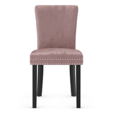 Velvet Dining Chair With Black Wooden Legs - Stanhope