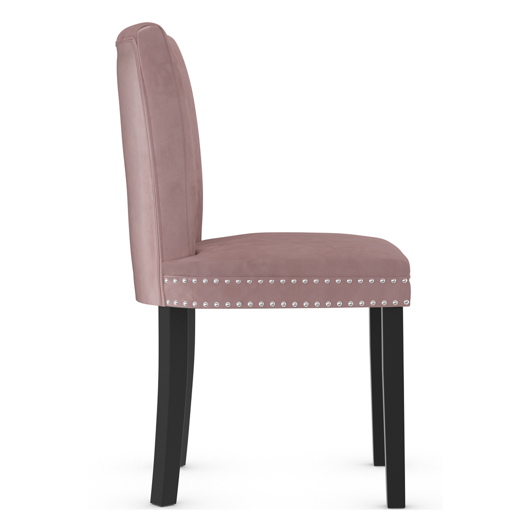 Velvet Dining Chair With Black Wooden Legs - Stanhope