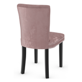Velvet Dining Chair With Black Wooden Legs - Stanhope