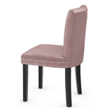 Velvet Dining Chair With Black Wooden Legs - Stanhope
