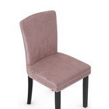 Velvet Dining Chair With Black Wooden Legs - Stanhope