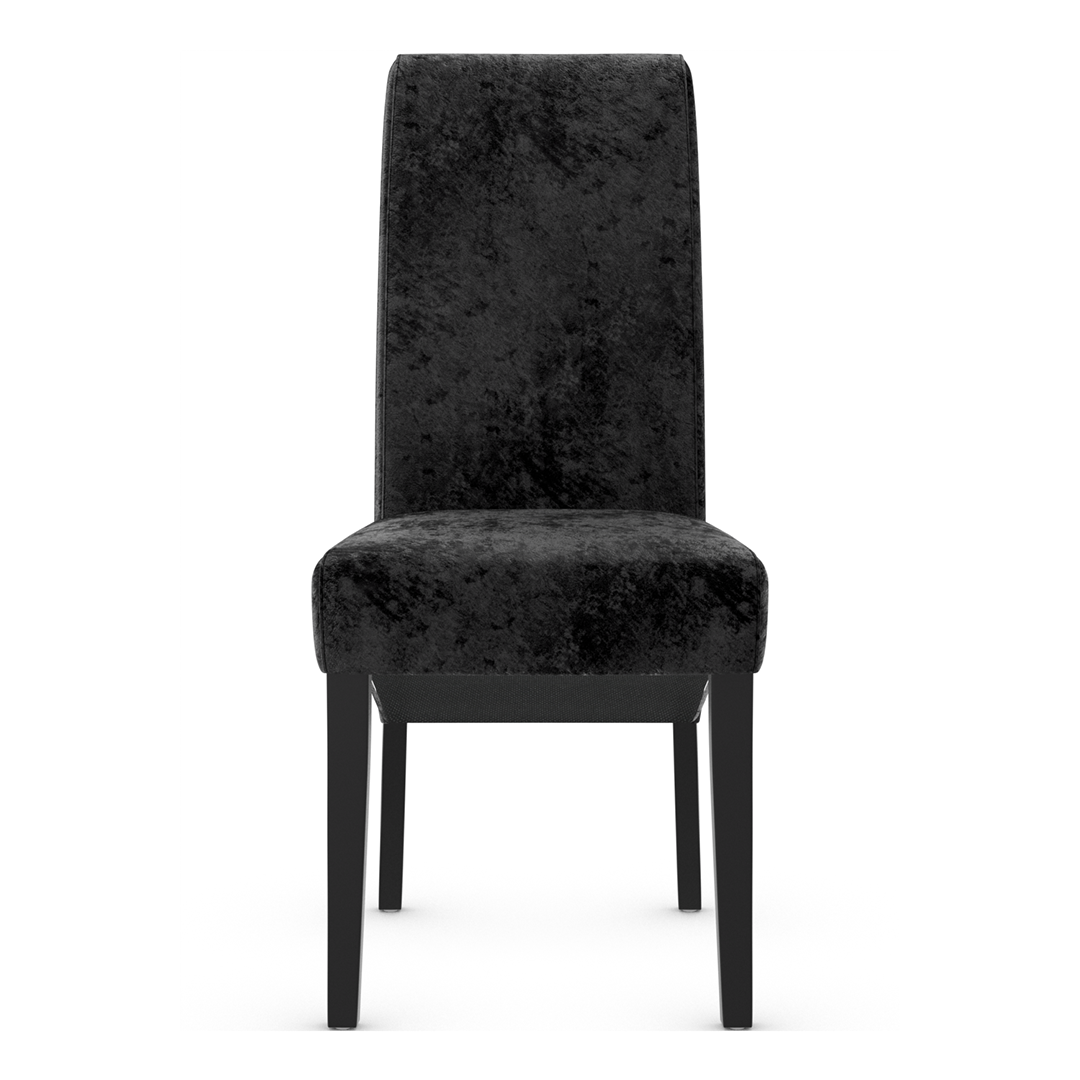 Velvet Dining Chair With Black Wooden Legs - Yorton