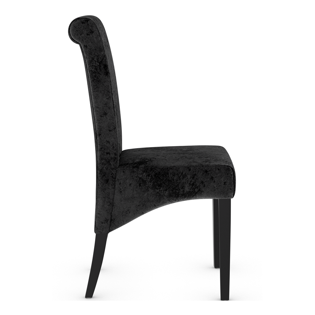Velvet Dining Chair With Black Wooden Legs - Yorton