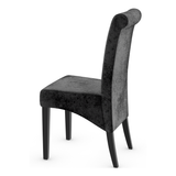 Velvet Dining Chair With Black Wooden Legs - Yorton