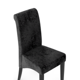 Velvet Dining Chair With Black Wooden Legs - Yorton
