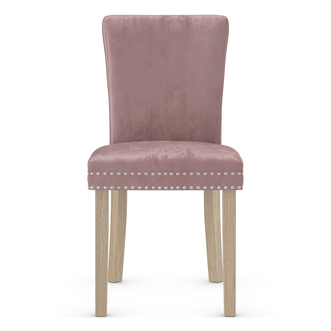 Velvet Dining Chair With Oak Wooden Legs - Stanhope