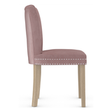 Velvet Dining Chair With Oak Wooden Legs - Stanhope
