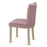 Velvet Dining Chair With Oak Wooden Legs - Stanhope