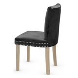 Velvet Dining Chair With Oak Wooden Legs - Stanhope
