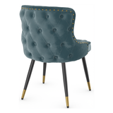 Velvet Dining Chair With Tapered Matt Black Legs - Ashton