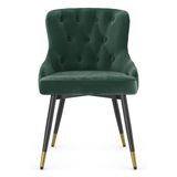 Velvet Dining Chair With Tapered Matt Black Legs - Ashton