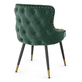 Velvet Dining Chair With Tapered Matt Black Legs - Ashton