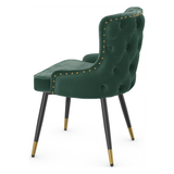Velvet Dining Chair With Tapered Matt Black Legs - Ashton
