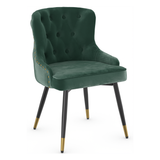 Velvet Dining Chair With Tapered Matt Black Legs - Ashton