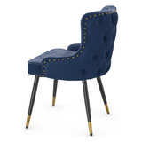 Velvet Dining Chair With Tapered Matt Black Legs - Ashton