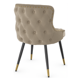 Velvet Dining Chair With Tapered Matt Black Legs - Ashton