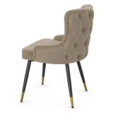 Velvet Dining Chair With Tapered Matt Black Legs - Ashton