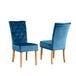 Velvet Dining Chairs 99cm High x 47cm Wide in Set Of 2 With Wooden Legs - Kensington Home