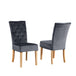 Velvet Dining Chairs 99cm High x 47cm Wide in Set Of 2 With Wooden Legs - Kensington Home
