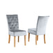 Velvet Dining Chairs 99cm High x 47cm Wide in Set Of 2 With Wooden Legs - Kensington Home