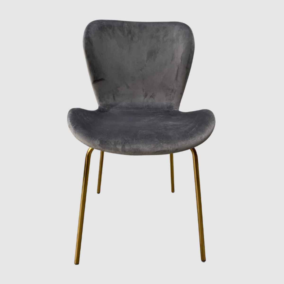 Velvet Dining Chairs 48cm Wide With Brass Legs in Set Of 2 - Jasmine