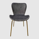 Velvet Dining Chairs 48cm Wide With Brass Legs in Set Of 2 - Jasmine