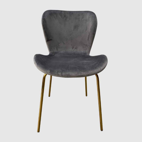 Velvet Dining Chairs 48cm Wide With Brass Legs in Set Of 2 - Jasmine