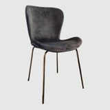 Velvet Dining Chairs 48cm Wide With Brass Legs in Set Of 2 - Jasmine