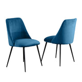 Velvet Dining Chairs 81cm High x 49cm Wide in Set Of 2 With Metal Legs - Kensington Home