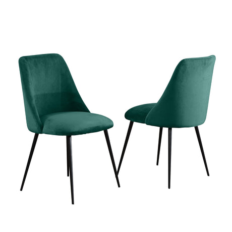 Velvet Dining Chairs 81cm High x 49cm Wide in Set Of 2 With Metal Legs - Kensington Home