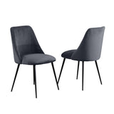 Velvet Dining Chairs 81cm High x 49cm Wide in Set Of 2 With Metal Legs - Kensington Home