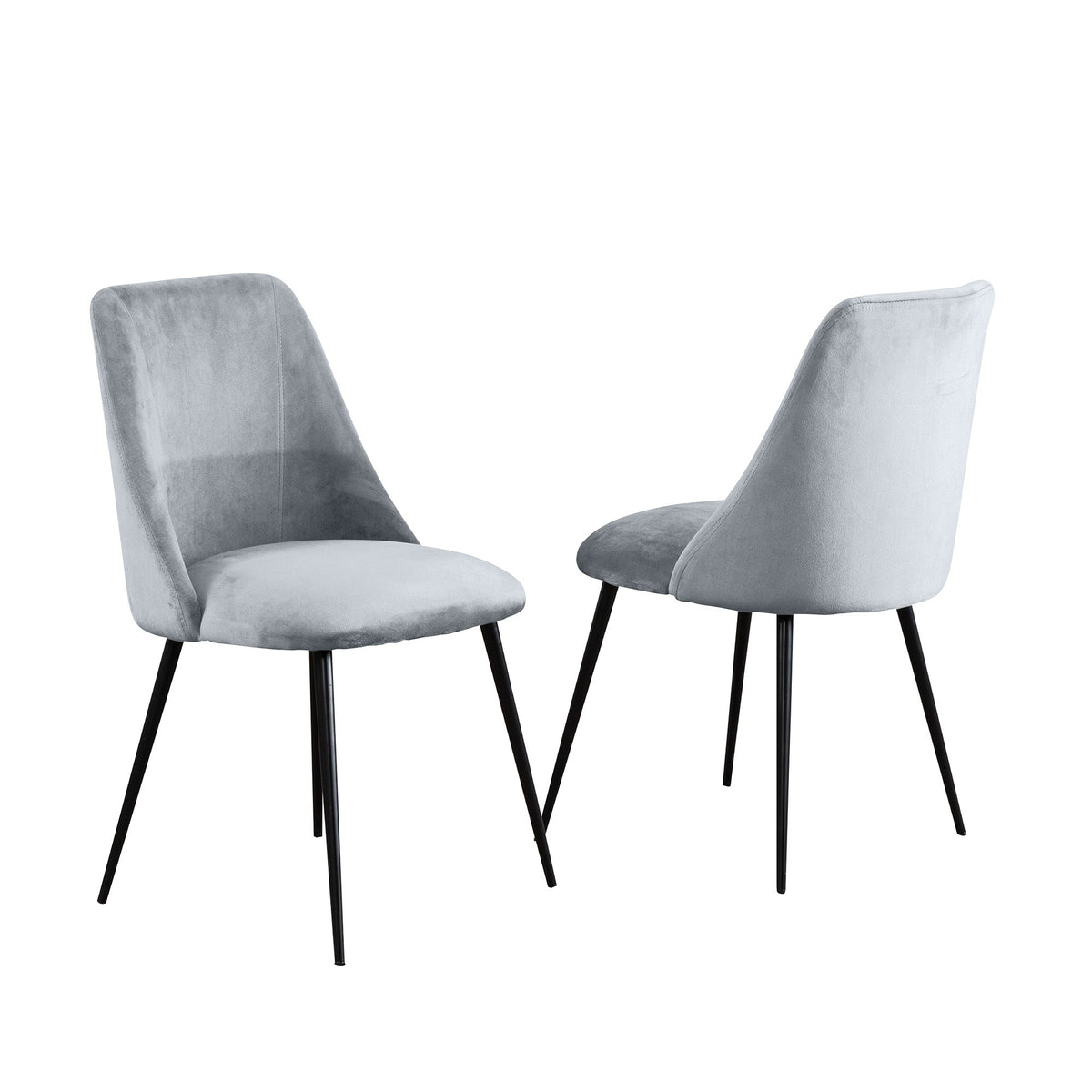 Velvet Dining Chairs 81cm High x 49cm Wide in Set Of 2 With Metal Legs - Kensington Home