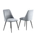Velvet Dining Chairs 81cm High x 49cm Wide in Set Of 2 With Metal Legs - Kensington Home