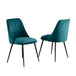 Velvet Dining Chairs 81cm High x 49cm Wide in Set Of 2 With Metal Legs - Kensington Home
