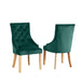 Velvet Dining Chairs 97cm High x 53cm Wide in Set Of 2 With Wooden Legs - Kensington Home
