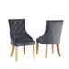 Velvet Dining Chairs 97cm High x 53cm Wide in Set Of 2 With Wooden Legs - Kensington Home