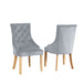 Velvet Dining Chairs 97cm High x 53cm Wide in Set Of 2 With Wooden Legs - Kensington Home