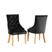 Velvet Dining Chairs 97cm High x 53cm Wide in Set Of 2 With Wooden Legs - Kensington Home