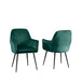 Velvet Dining Chairs 83cm High x 58cm Wide in Set Of 2 With Metal Legs - Kensington Home