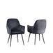 Velvet Dining Chairs 83cm High x 58cm Wide in Set Of 2 With Metal Legs - Kensington Home