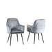 Velvet Dining Chairs 83cm High x 58cm Wide in Set Of 2 With Metal Legs - Kensington Home