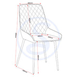 Velvet Dining Chairs in Set Of 2 - Avery