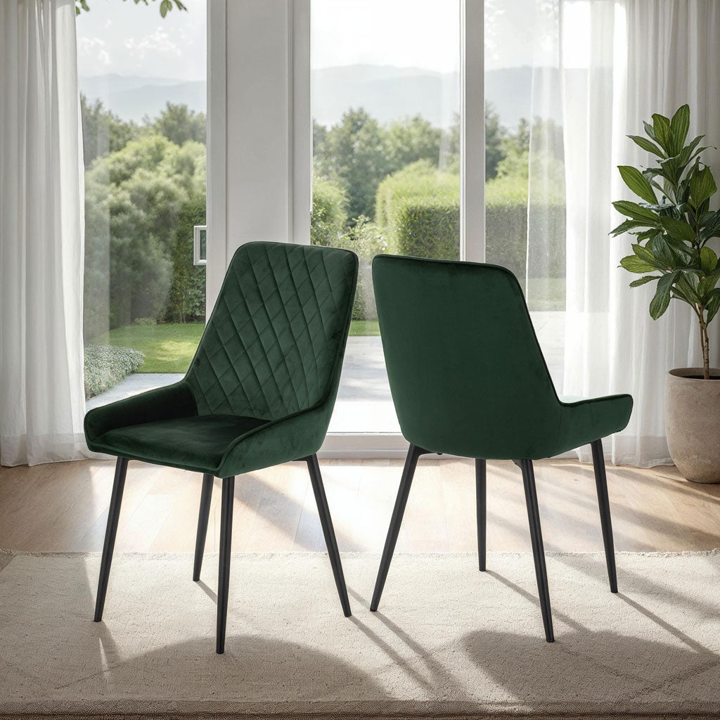 Velvet Dining Chairs in Set Of 2 - Avery