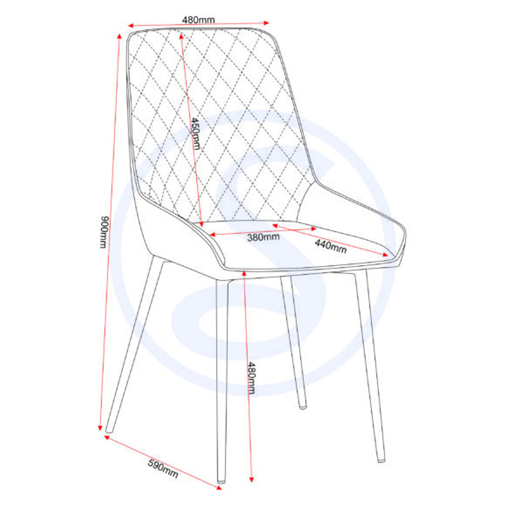 Velvet Dining Chairs in Set Of 2 - Avery