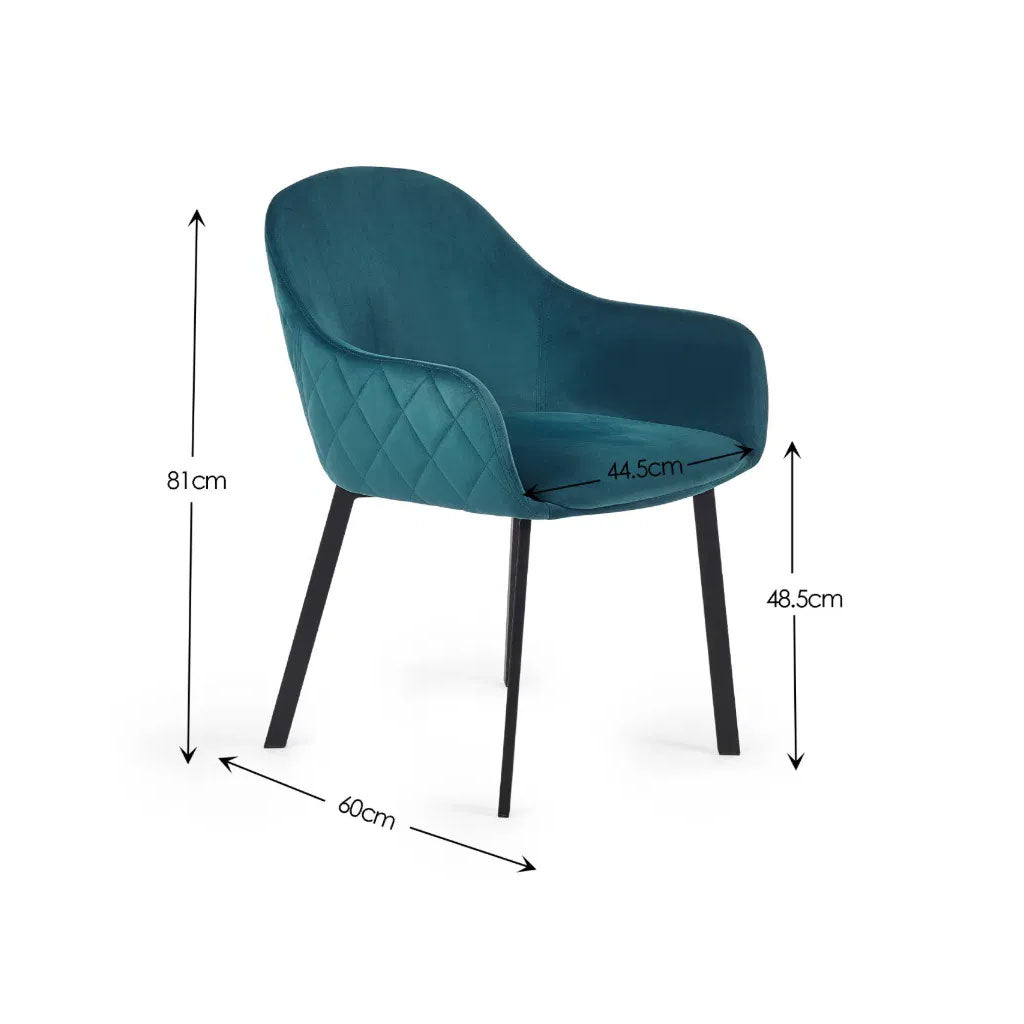 Velvet Dining Chairs in Set Of 2 - Lima
